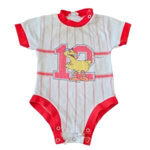 Vintage 1970s Sesame Street Baby Sz 12M One Piece Big Bird Short Sleeve Top